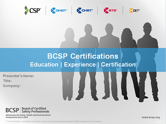 Presentation of Safety Certifications